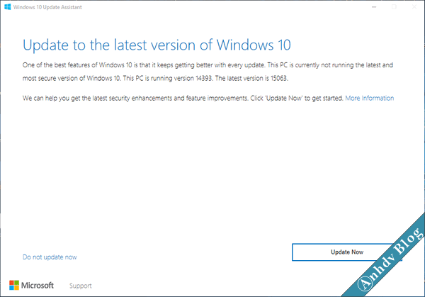 Upgrade Windows 10 creator 1703