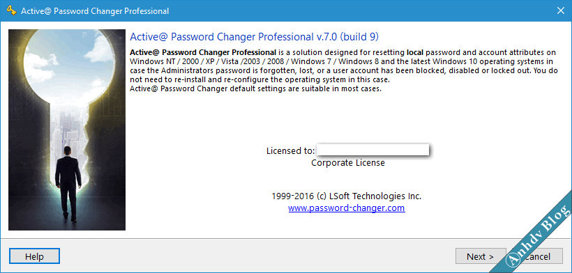 Reset mật khẩu Windows với Active Password Changer 1