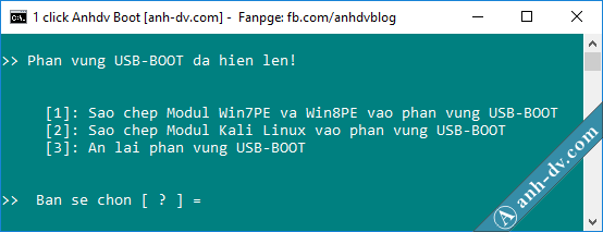 Ẩn phân vùng USB-BOOT của Anhdv Boot