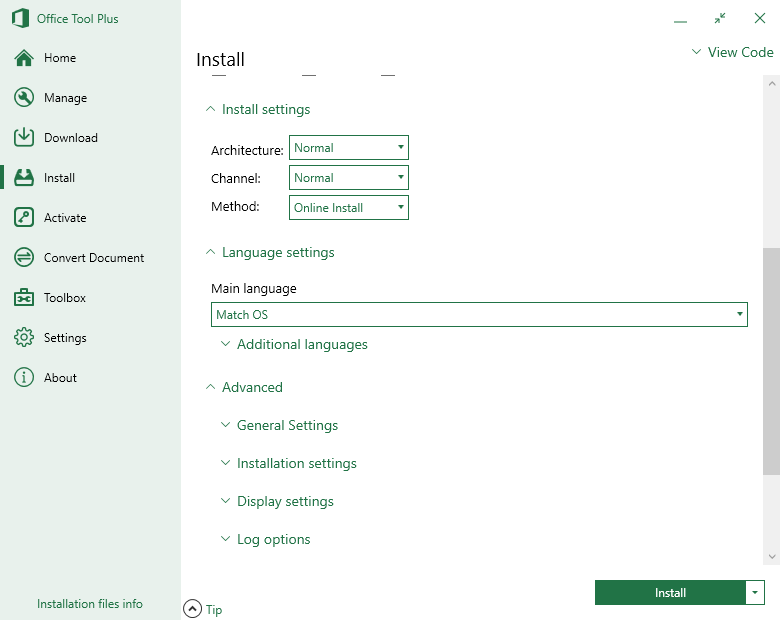 Tùy chọn thành phần khi cài đặt office 365, office 2019