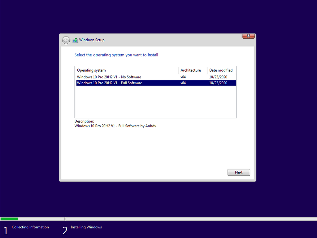 Các phiên bản của Win 10 Pro 20H2 AIO hay Win 10 2009