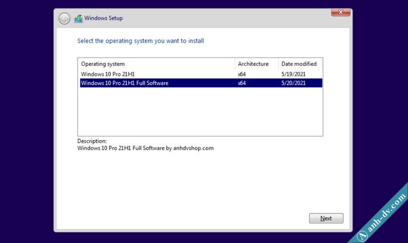Windows 10 Pro 21H1 AIO 2 in 1 Anhdv