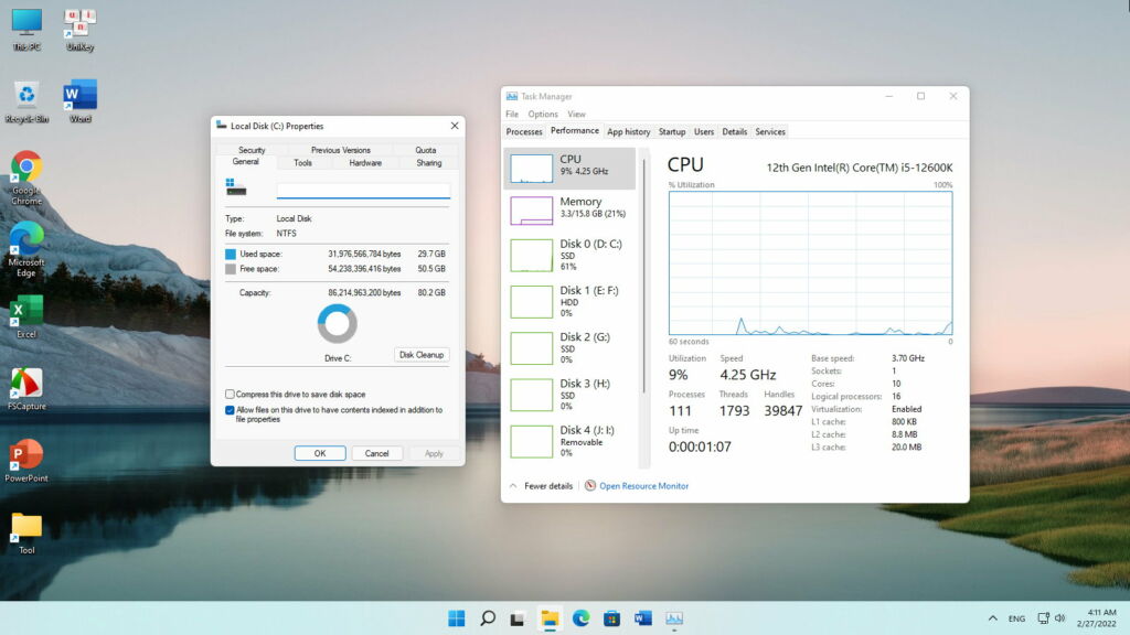 Windows 11 Pro 21H2 AIO Premium CPU RAM 16