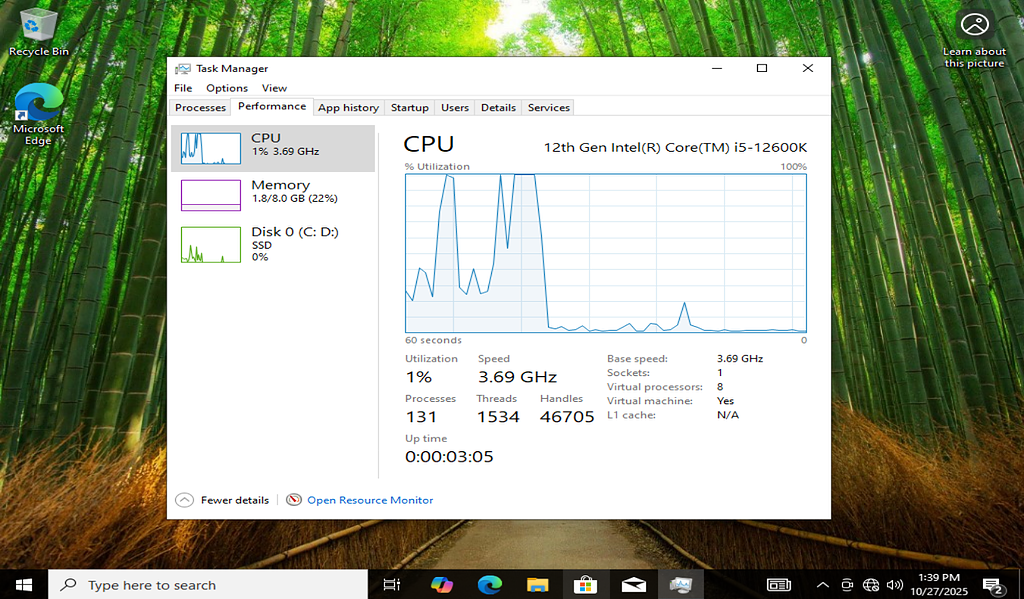 Windows10 22h2 pro goc task manager