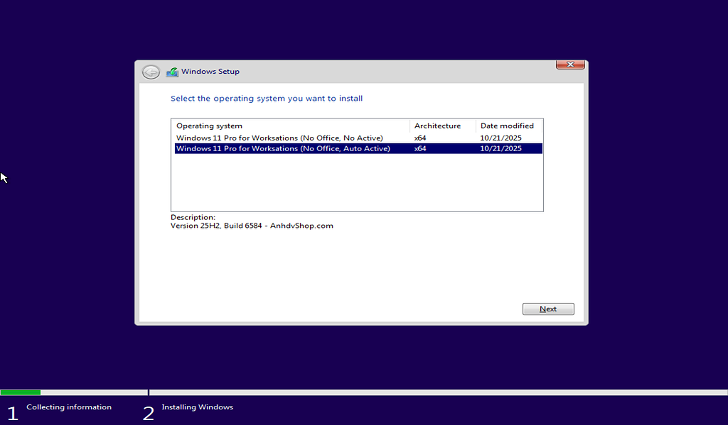 Windows11 pro for worksation 25h2 free aio 2in1 phien ban